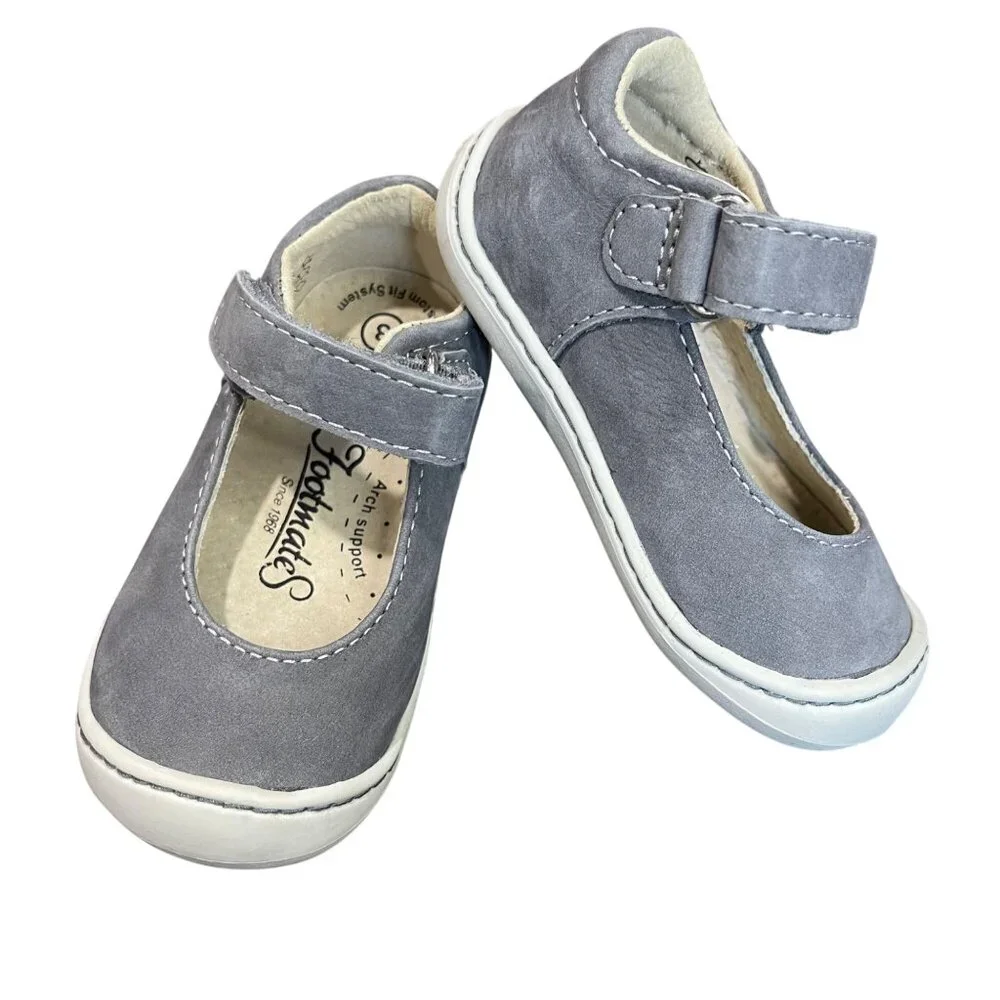 Footmates Stacy Leather‎ Mary Jane Shoes Baby Size 3 Gray Formal Casual Walker